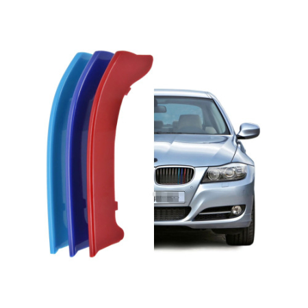 Accesorii pentru exterior - Set ornamente dungi grila fata auto compatibile BMW Seria 3 E90 E91 07/2008-2012