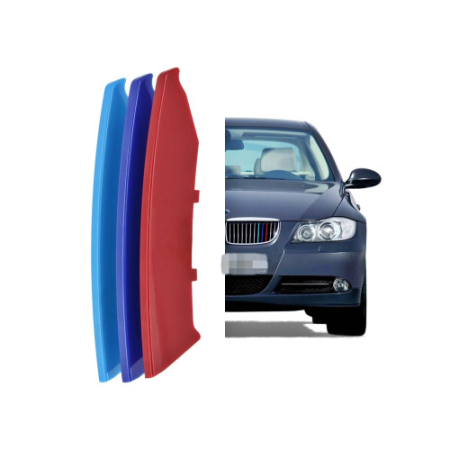 Accesorii pentru exterior - Set ornamente dungi grila fata auto compatibile BMW Seria 3 E90 E91 2005-2008