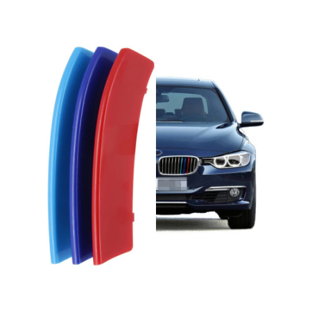 Accesorii pentru exterior - Set ornamente dungi grila fata auto compatibile BMW Seria 3 F30 F31 2012-2018