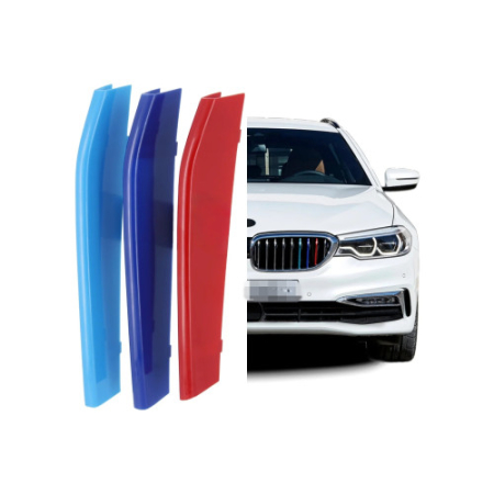 Accesorii pentru exterior - Set ornamente dungi grila fata auto compatibile BMW Seria 5 G30 G31 2017-2020