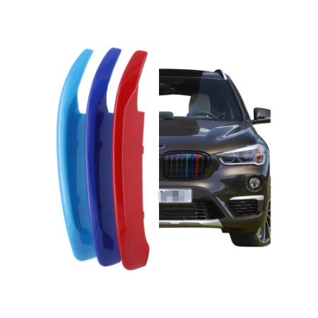 Accesorii pentru exterior - Set ornamente dungi grila fata auto compatibile BMW X1 F48 2015-06/2019