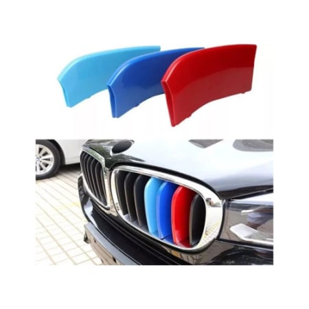 Accesorii pentru exterior - Set ornamente dungi grila fata auto compatibile BMW X5 F15 X6 F16 2015-2018 varianta grila 7 lamele