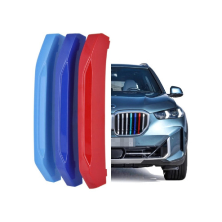 Accesorii pentru exterior - Set ornamente dungi grila fata auto compatibile BMW X5 LCI G05 facelift 04/2023->