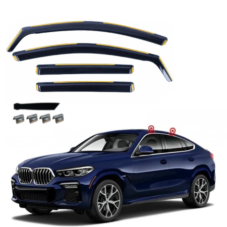 Accesorii pentru exterior - Set  Paravanturi auto de vant pentru geamuri fata si spate pentru BMW X6 (G06) 2019-2024
