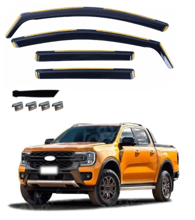 Noutati Flexzon - Set Paravanturi auto  pentru geamuri fata si spate Ford Ranger IV (Double Cab) 2023+