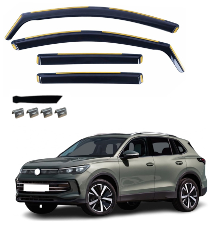 Accesorii pentru exterior - Set Paravanturi auto  pentru geamuri fata si spate pentru Volkswagen Tiguan III 2023-2026