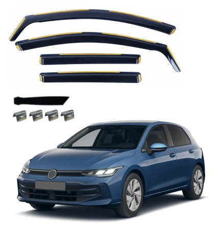 Accesorii pentru exterior - Set Paravanturi auto pentru geamuri fata si spate pentru VW GOLF VIII MК8 2021+