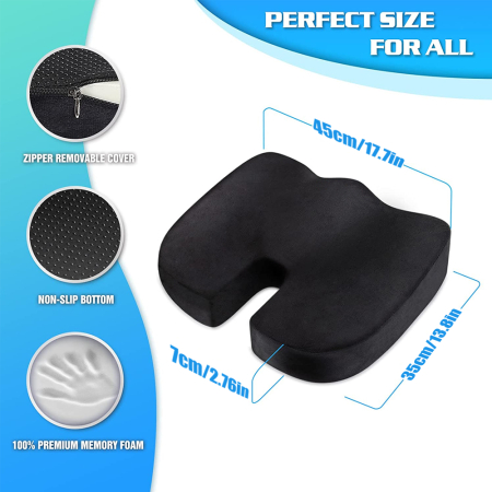Set Perna Lombara si Perna Ortopedica pentru Sezut, 2 in 1, Suport Lombar si Perna de Sezut, Spuma cu Memorie, Ideale pentru Scaun de Birou sau Masina [4]