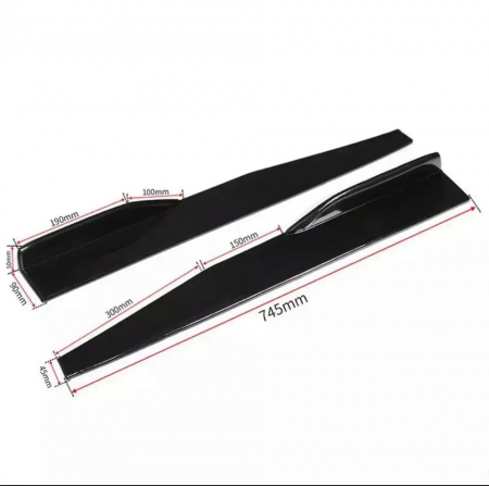 Set prelungiri ornament praguri laterale tuning / Lungime: 74,5 cm / Culoare: negru lucios [3]