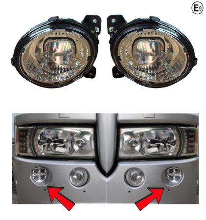 Faruri si proiectoare camion - Set proiectoare LED halogen pentru faza lunga suplimentara stanga + dreapta pentru Scania seria P G R T, numere OEM 1446355, 2080688, 1446353, 1931614, 2127432, 2131055, 1446354