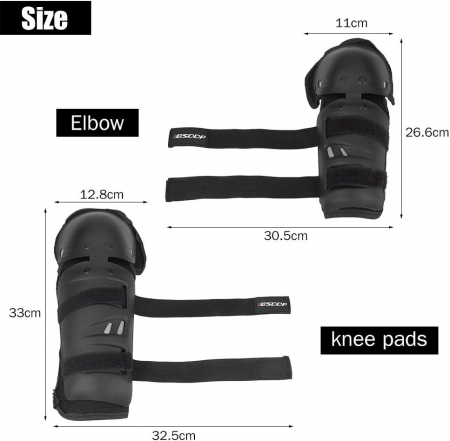 Set protectii de Genunchi/Coate pentru motocicleta – negre [2]