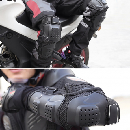 Set protectii de Genunchi/Coate pentru motocicleta – negru [5]