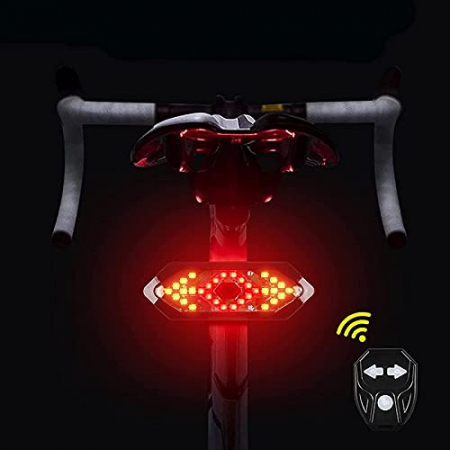 Set semnalizator Bicicleta, Incluse claxon, Incarcare USB, 5 moduri de lumina, IP65 Rezistent la Apa si Praf, Usor de Instalat - Negru [7]