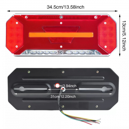 Set lampa LED Stanga si Dreapta cu efect de neon și semnalizare intermitentă dinamică, cu 5 funcții, 12-24V, 345mm X 130mm [1]