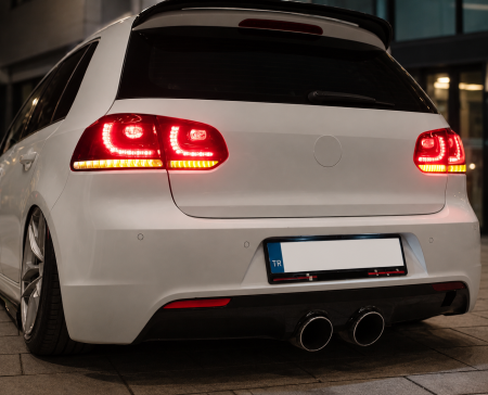 Set stopuri GTI FULL LED pentru Volkswagen Golf 6 VI MK6 Hatchback 2008-2013, GTI R20, semnalizare dinamica, Rosu [4]