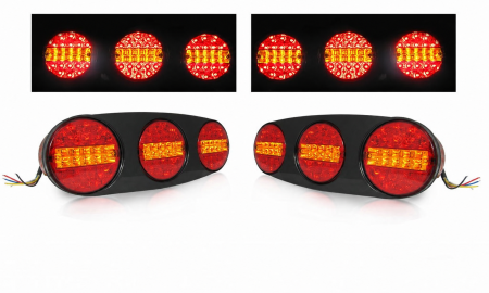 Electronice si electrice auto - Set stopuri LED complete 12V/24V pentru camioane si remorci - 4 functii