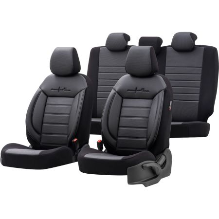 Universale - Set huse scaune textil cu piele ecologica COMFORT LINE Design