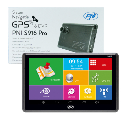 Sistem de navigatie GPS + DVR PNI S916 PRO ecran 7 inch cu Android 6.0, memorie 16 GB, 1GB DDR3 RAM [2]