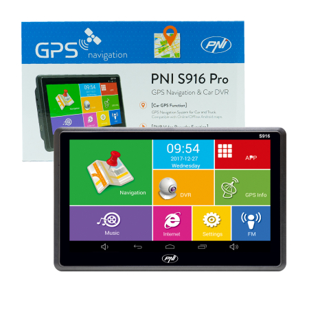 Sistem de navigatie GPS + DVR PNI S916 PRO ecran 7 inch cu Android 6.0, memorie 16 GB, 1GB DDR3 RAM [1]
