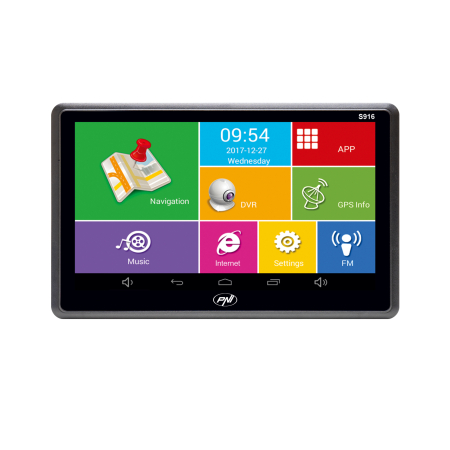 Electronice si electrice auto - Sistem de navigatie GPS + DVR PNI S916 PRO ecran 7 inch cu Android 6.0, memorie 16 GB, 1GB DDR3 RAM