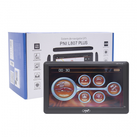 Electronice si electrice auto - Sistem de navigatie GPS PNI L807 PLUS ecran 7 inch, 800 MHz, 256MB DDR, 8GB memorie interna, FM transmitter