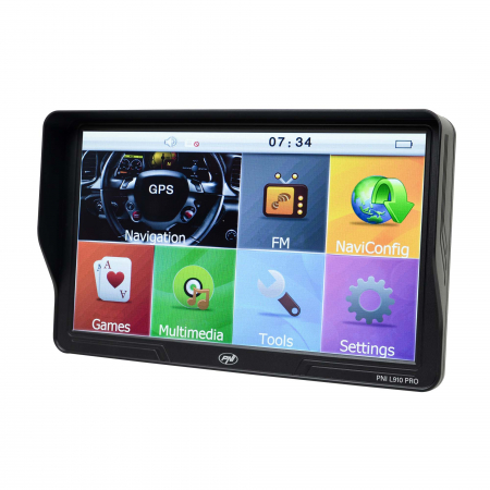 Sistem de navigatie GPS PNI L910 PRO cu parasolar, 9 inch, 800 MHz, 512MB DDR, 16GB memorie interna, FM transmitter, negru [2]