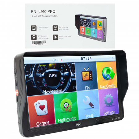 Sistem de navigatie GPS PNI L910 PRO cu parasolar, 9 inch, 800 MHz, 512MB DDR, 16GB memorie interna, FM transmitter, negru [7]