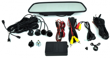 Senzori parcare - Sistem senzori parcare si camera marsarier cu display tip oglinda de 5" COD: 5004