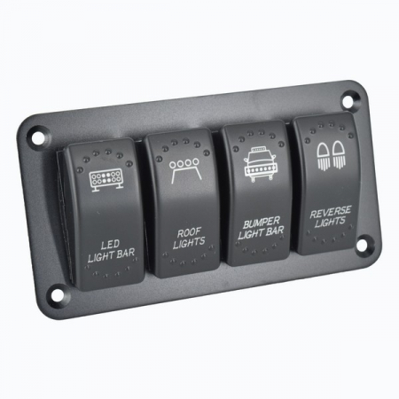 Panou intrerupatore Priza - Panou 4 intrerupatoare  12V, 20A / 24V, 10A