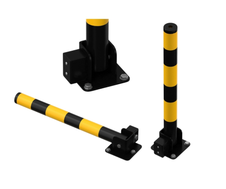 Stalp metalic rabatabil pentru delimitare spații de parcare, cu sistem de blocare – 3 chei incluse [1]