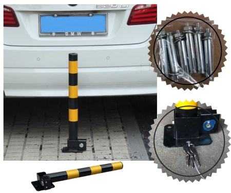 Stalp metalic rabatabil pentru delimitare spații de parcare, cu sistem de blocare – 3 chei incluse [2]