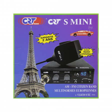 Electronice si electrice auto - Statie radio CB CRT S Mini Dual Voltage, 12/24V, 4W, cu ASQ, AM-FM