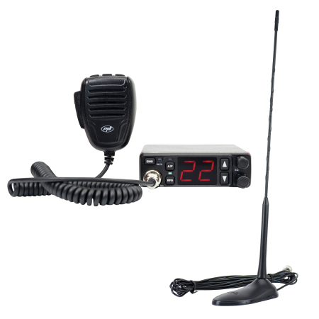 Electronice si electrice auto - Statie radio CB PNI Escort HP 5500 si antena CB PNI Extra 45, 45 cm, SWR 1.0, 26-30MHz, 150W, negru