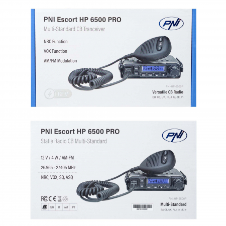 Statie radio CB PNI Escort HP 6500 PRO, multi-standard, VOX, NRC, 4W, AM-FM, 12V, SQ, ASQ, mufa de bricheta inclusa [11]
