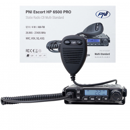 Statie radio CB PNI Escort HP 6500 PRO, multi-standard, VOX, NRC, 4W, AM-FM, 12V, SQ, ASQ, mufa de bricheta inclusa [10]