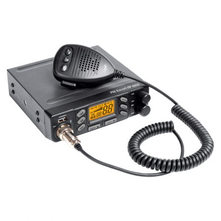 Statie  Radio - Statie radio CB PNI Escort HP 6800 ASQ, 12/24 V, MP3 player, mufa USB, 4W, AM-FM, mufa de bricheta inclusa