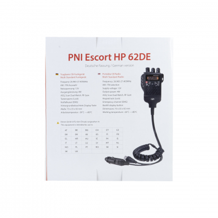 Statie radio CB portabila PNI Escort HP 62DE German version, multi standard, 4W, 12V, AM-FM, ASQ reglabil pe 5 niveluri, RF Gain pe 9 niveluri, Dual Watch, Scan, Lock [4]