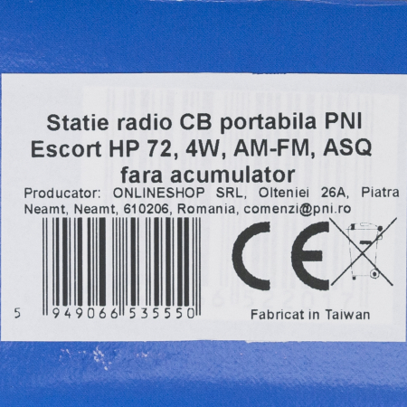 Statie radio CB portabila PNI Escort HP 72 4W, AM-FM, ASQ, Dual Watch, Scan, fara acumulator [3]