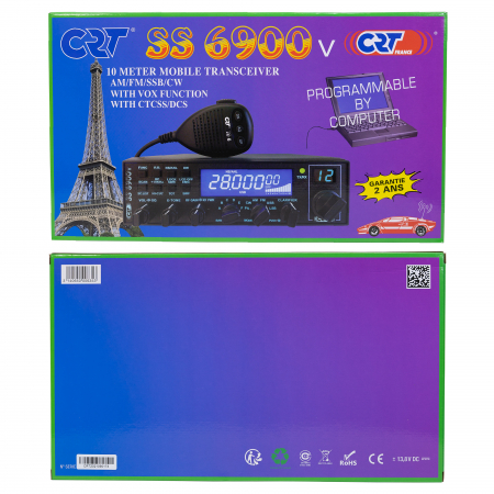 Statie radioamatori CRT SS 6900 VOX CB, AM, FM, USB, SSB, CW, PA, 28-29.7Mhz, ASQ, RF Gain, Roger Beep, 12V, programabil [2]