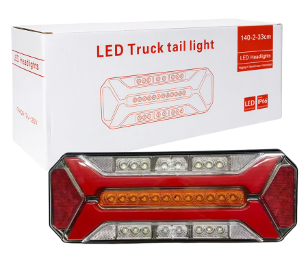 Set lampi Stop LED spate - (stanga + dreapta), multifunctional, 5 functii, pentru camion si remorca, semnalizare dinamica, stop, marsarier, ceata, IP66, 12-24V [6]