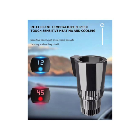 Suport auto inteligent pahare 2 in 1 racire incalzire LED touch bricheta 12V [2]