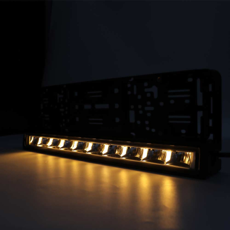 Suport numar de înmatriculare cu bară LED încorporată, 20" 51cm, 12v 24v, lumină de poziție DRL albă și portocalie [1]