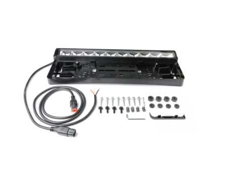 Suport numar de înmatriculare cu bară LED încorporată, 20" 51cm, 12v 24v, lumină de poziție DRL albă și portocalie [6]