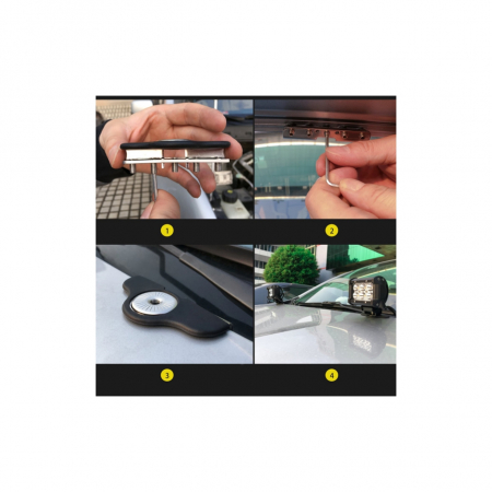 Proiectoare, lampi si leduri - Set Suporti proiectoare LED universal prindere capota