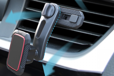 Incarcatoare si suporturi pentru telefoane - Suport telefon magnetic auto cu fixare in grila de ventilatie si brat reglabil