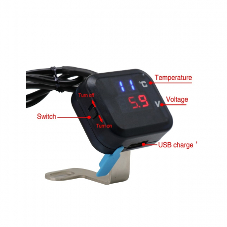 Noutati Real Auto - Termometru 4 in1 + mufa bord incarcator USB 3A + voltmetru 12V