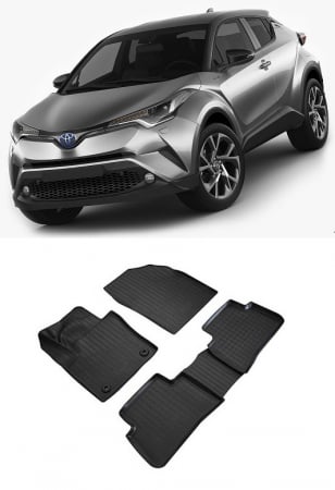 Toyota - Set covorase auto din cauciuc tip tavita TOYOTA C-HR 3D (2016-2019)
