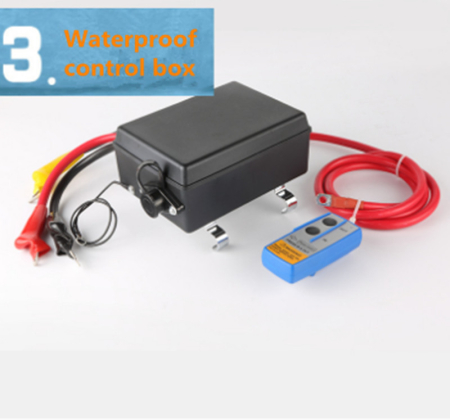 Troliu electric cu telecomanda pentru remorcare autoturisme, jeep, asistenta rutiera, 6000LBS 2720kg, 12V-24V [8]