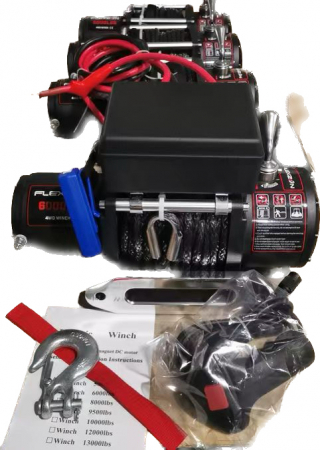 Troliu electric cu telecomanda pentru remorcare autoturisme, jeep, asistenta rutiera, 6000LBS 2720kg, 12V-24V [11]