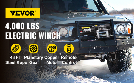 Troliu electric cu telecomanda pentru remorcare autoturisme, jeep-uri, barci, off-road, 4000LBS 1820kg, 12V [9]